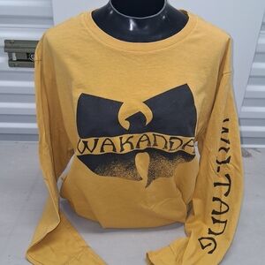 Wu-Tang Clan MARVEL BLACK PANTHER Yellow Long Sleeve Graphic Tee